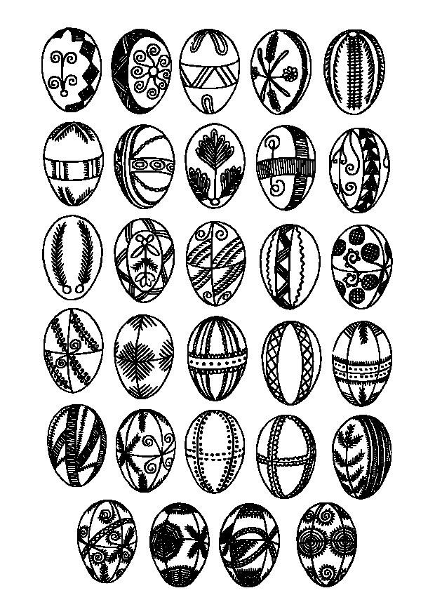 Dibujo para colorear huevos de pascua