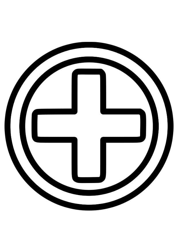 Dibujo para colorear icono de primeros auxilios