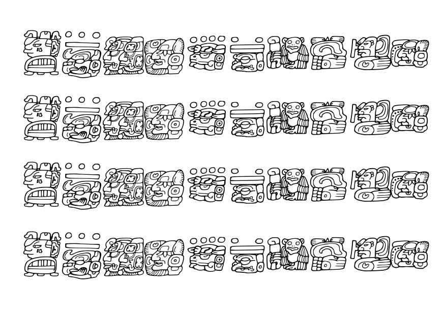 Dibujo para colorear imA¡genes mayas