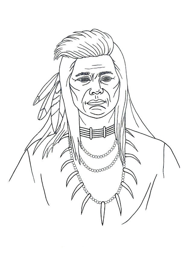 Dibujo para colorear indio
