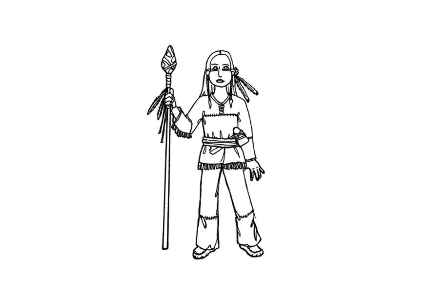 Dibujo para colorear indio