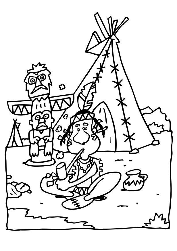 Dibujo para colorear indio