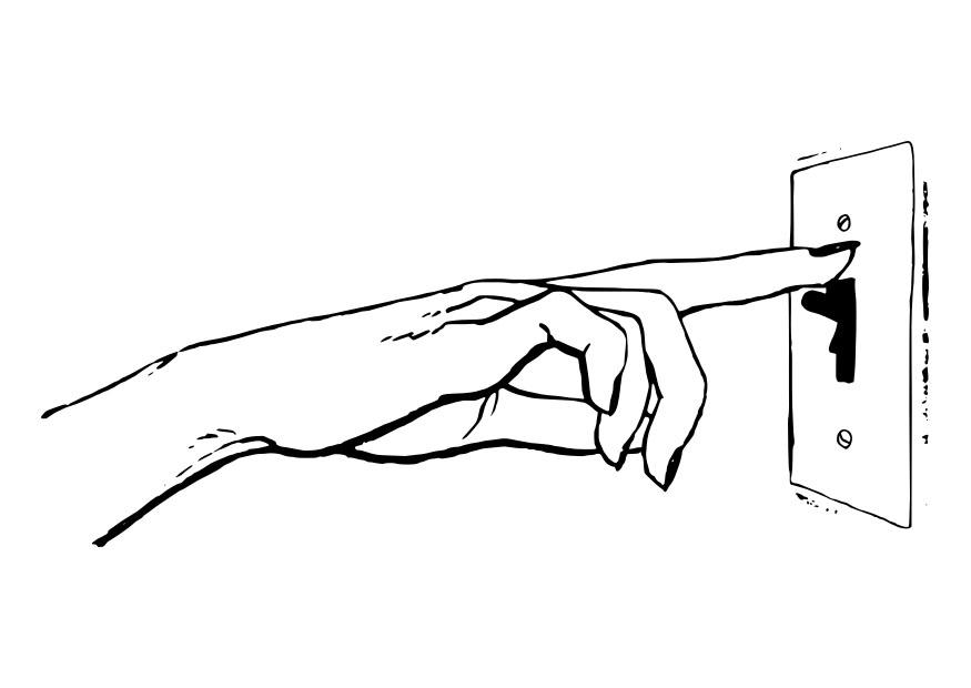 Dibujo para colorear interruptor de luz
