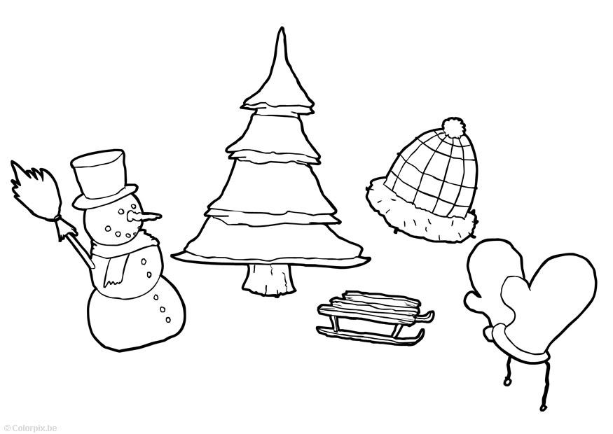 Dibujo para colorear invierno