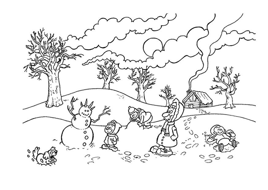 Dibujo para colorear invierno
