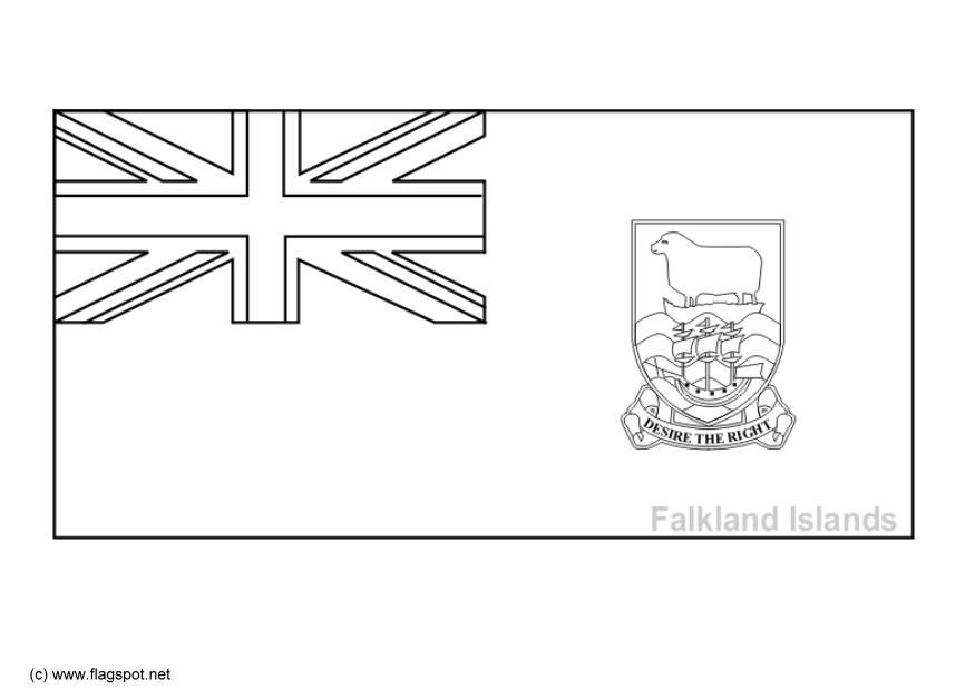 Dibujo para colorear islas falkland