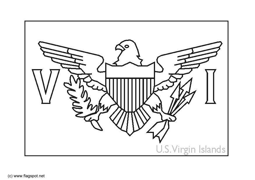 Dibujo para colorear islas vA­rgenes eeuu