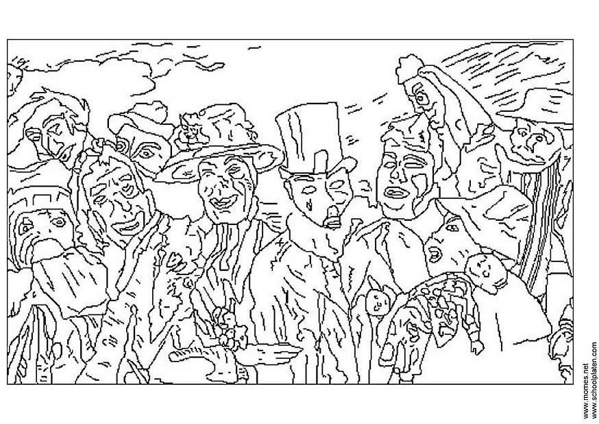 Dibujo para colorear james ensor