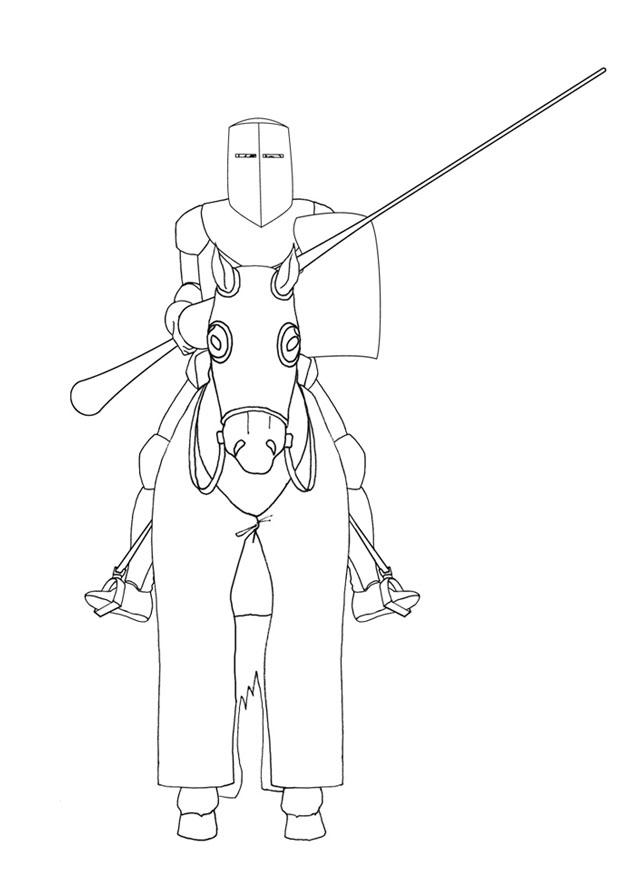 Dibujo para colorear jinete a caballo