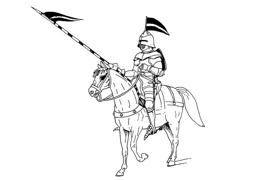 Dibujo para colorear jinete a caballo