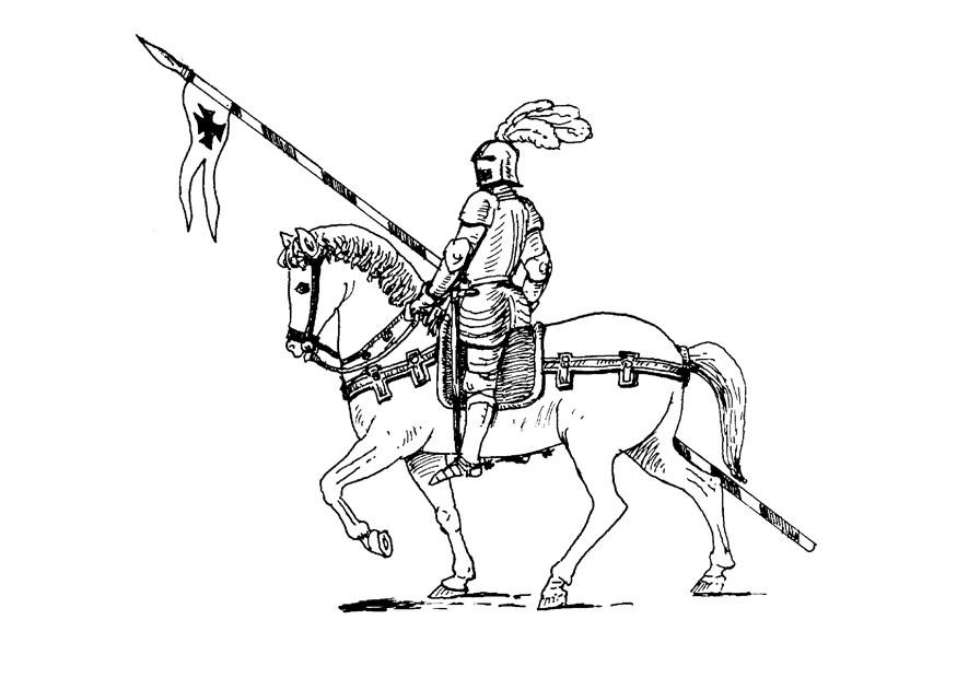 Dibujo para colorear jinete a caballo