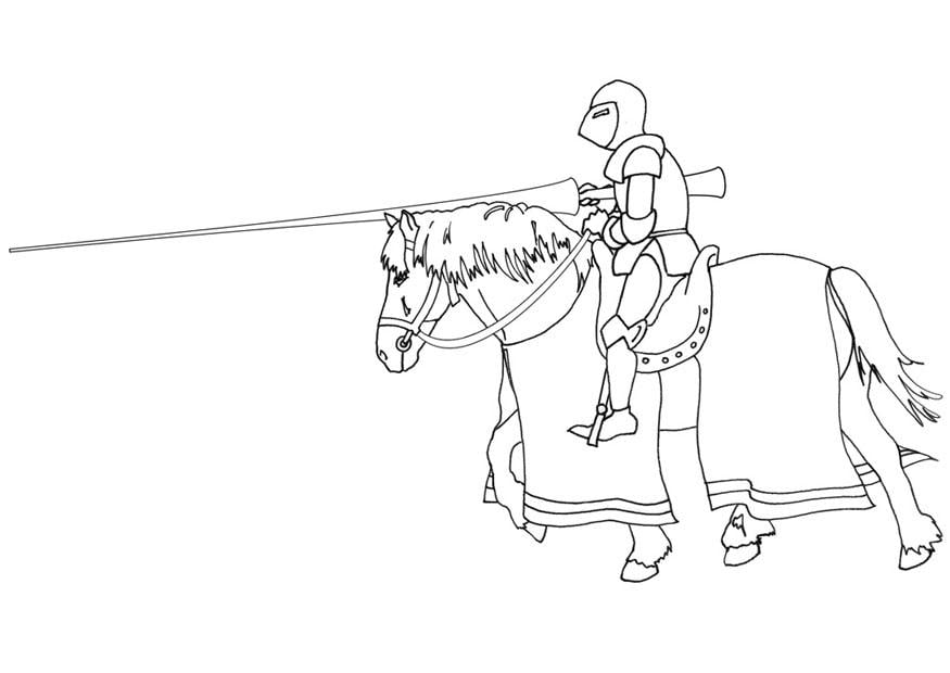 Dibujo para colorear jinete a caballo