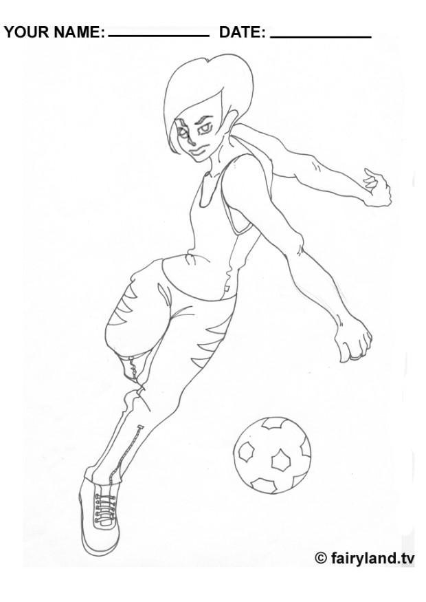 Dibujo para colorear jugar al fAºtbol