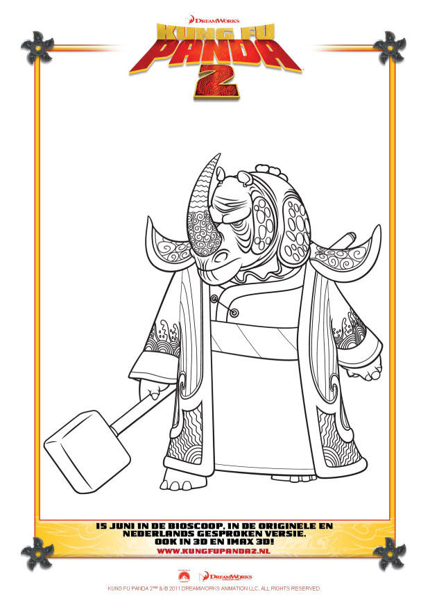 Dibujo para colorear kung fu panda 2