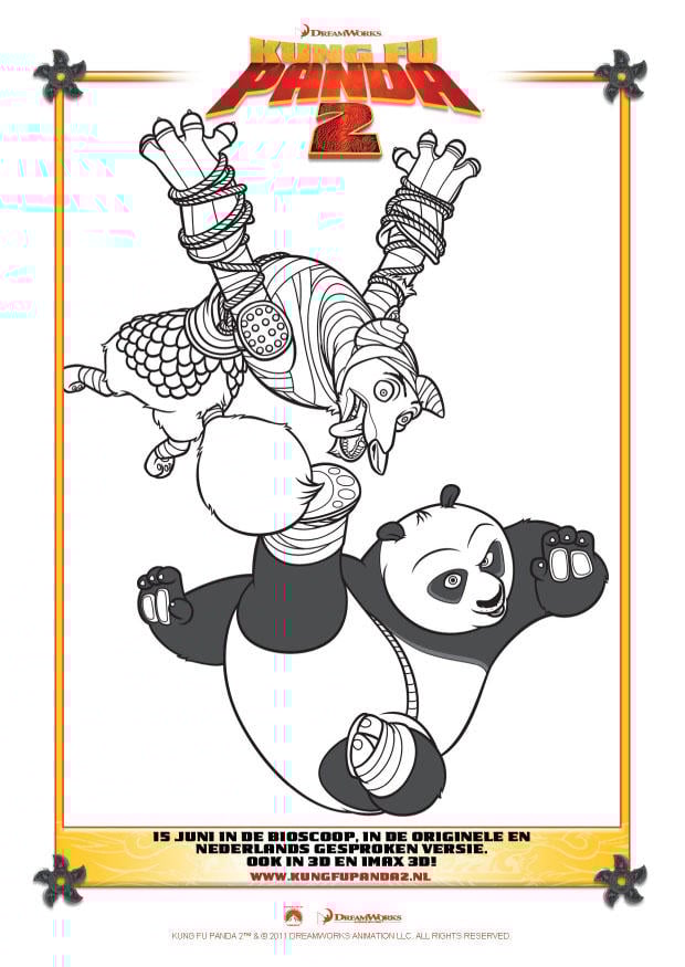 Dibujo para colorear kung fu panda 2