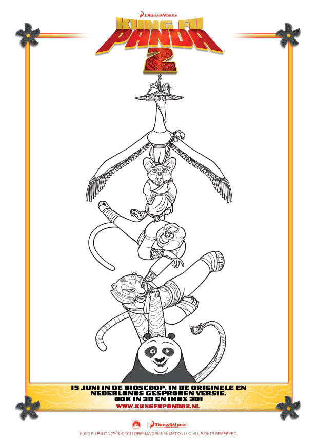 Dibujo para colorear kung fu panda 2