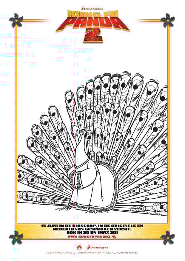 Dibujo para colorear kung fu panda 2