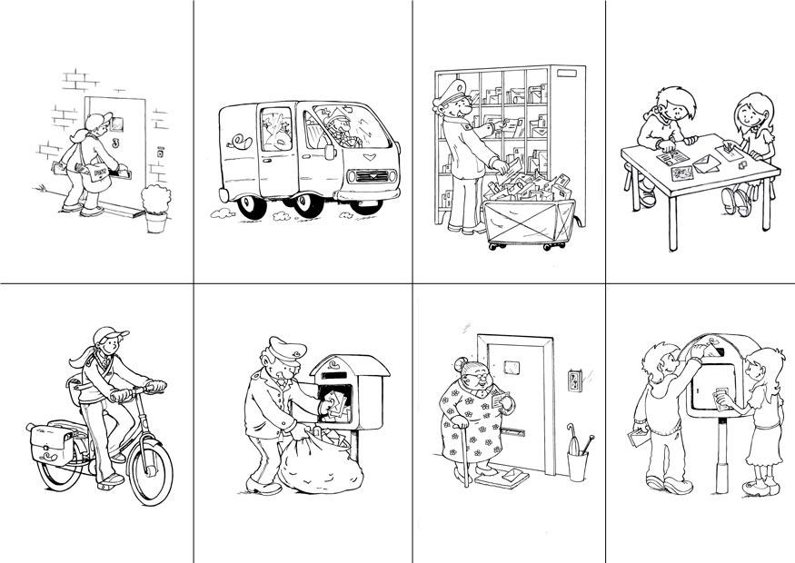 Dibujo para colorear la ruta de la carta - desordenada