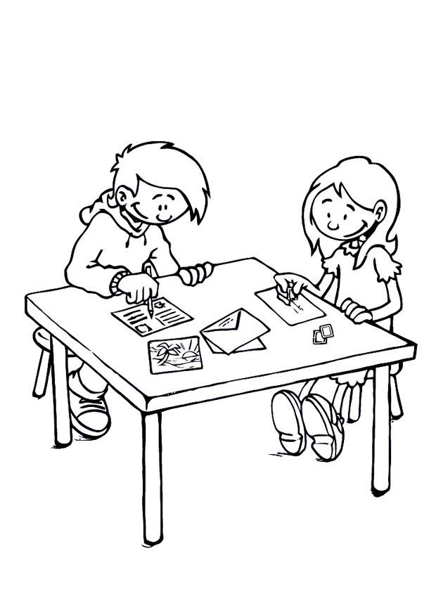 Dibujo para colorear la ruta de la carta 1
