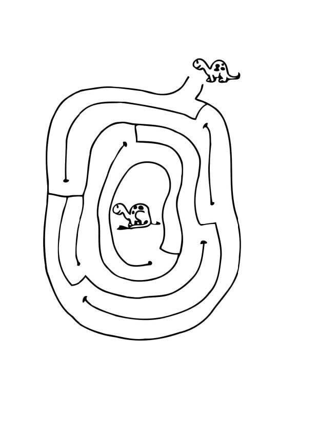 Dibujo para colorear laberinto de tortuga