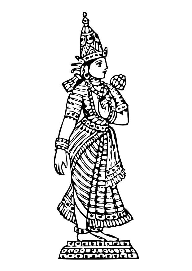 Dibujo para colorear lakshmi
