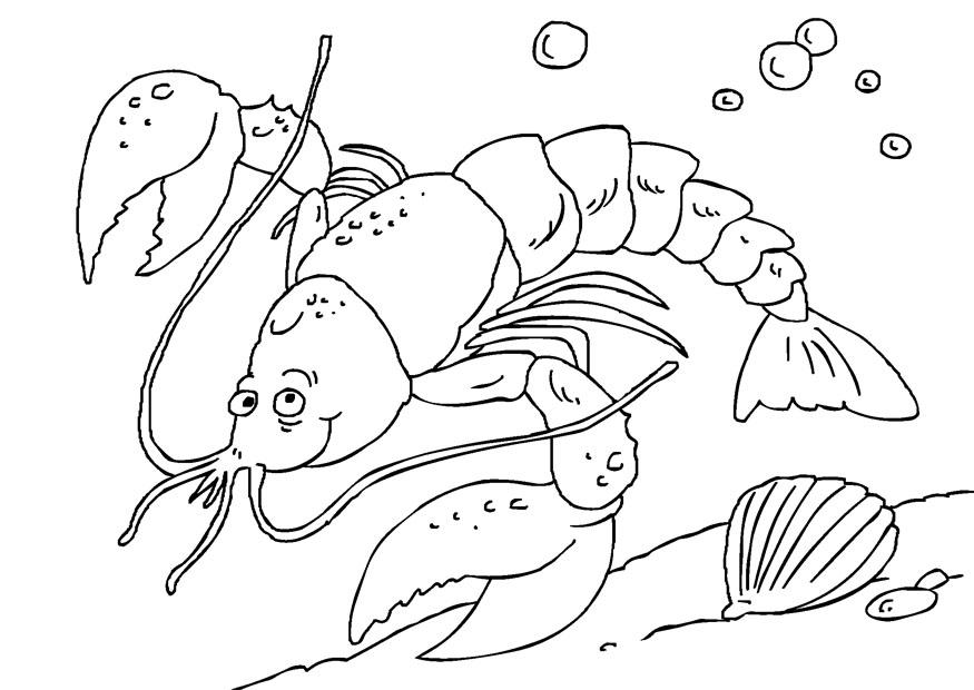 Dibujo para colorear langosta