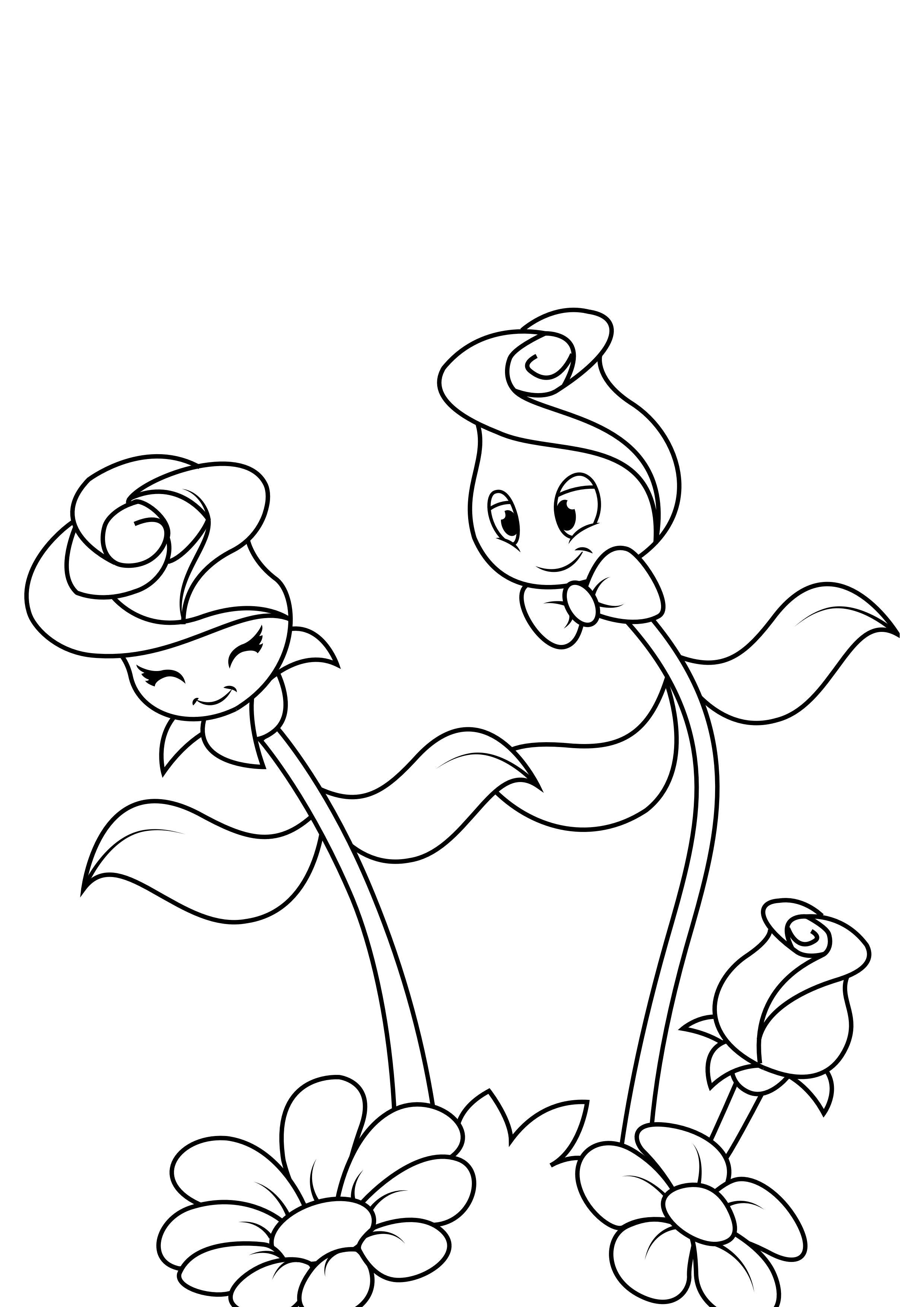 Dibujo para colorear las rosas se burlan