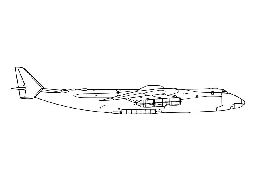 Dibujo para colorear lateral de aviA³n
