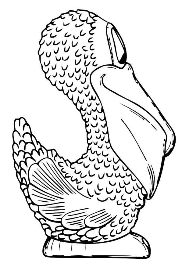 Dibujo para colorear lateral de pelA­cano