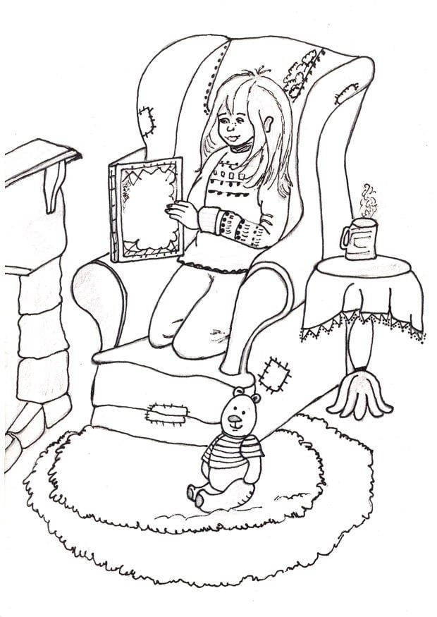 Dibujo para colorear leer