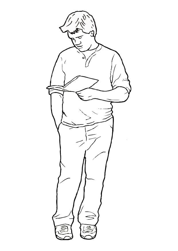 Dibujo para colorear leer