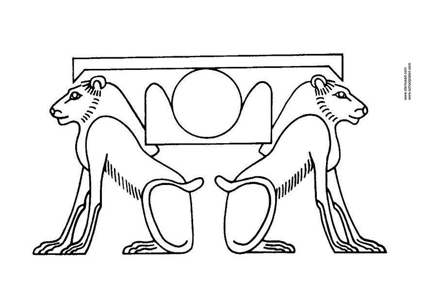 Dibujo para colorear leones del horizonte