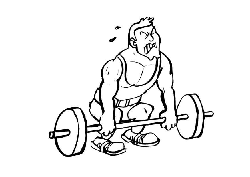 Dibujo para colorear levantamiento de pesas