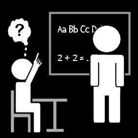 Dibujo para colorear levantar la mano - preguntar