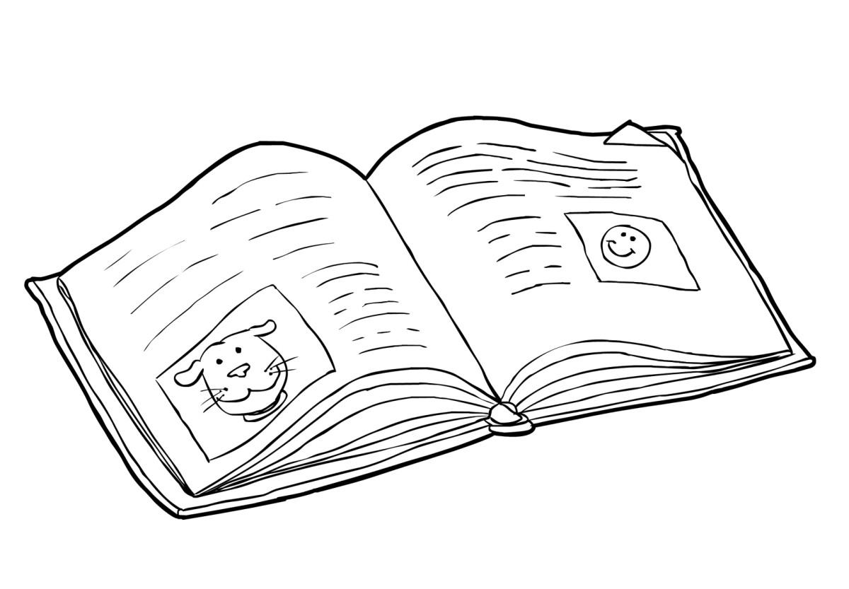 Dibujo para colorear libro - leer (2)