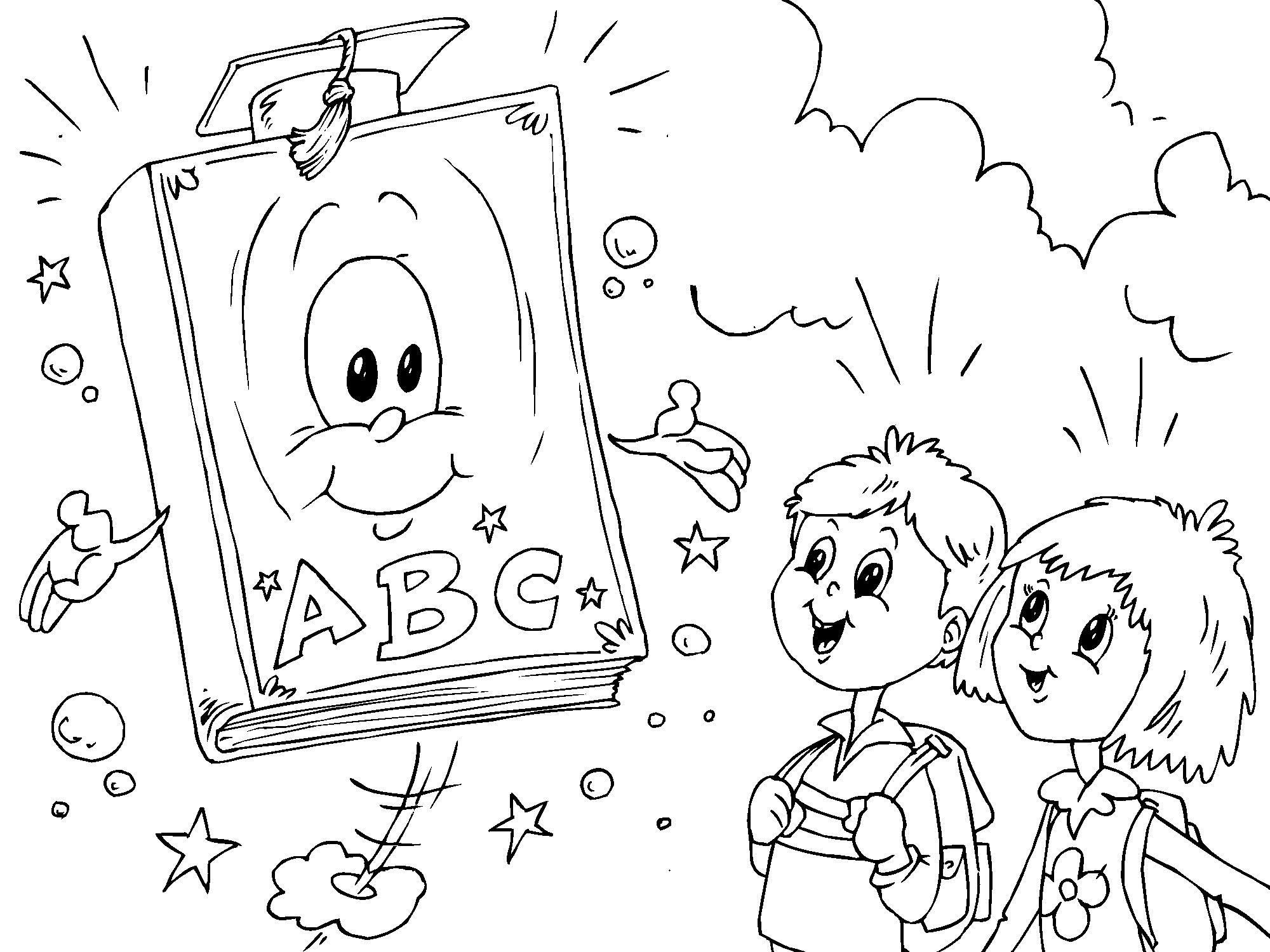 Dibujo para colorear libro escolar