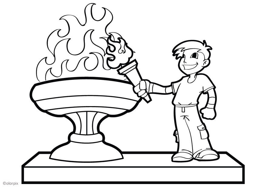 Dibujo para colorear llama olA­mpica