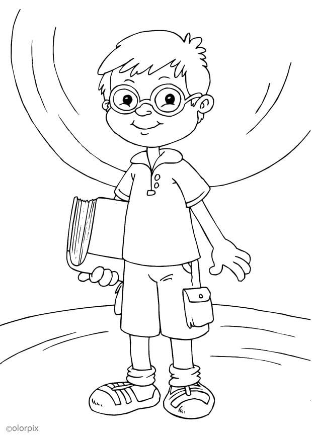 Dibujo para colorear llevar gafas