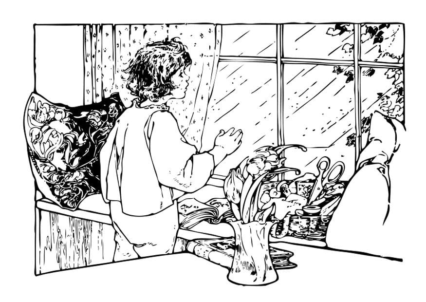 Dibujo para colorear lluvia