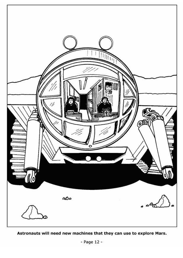 Dibujo para colorear los astronautas necesitan mA¡quinas nuevas