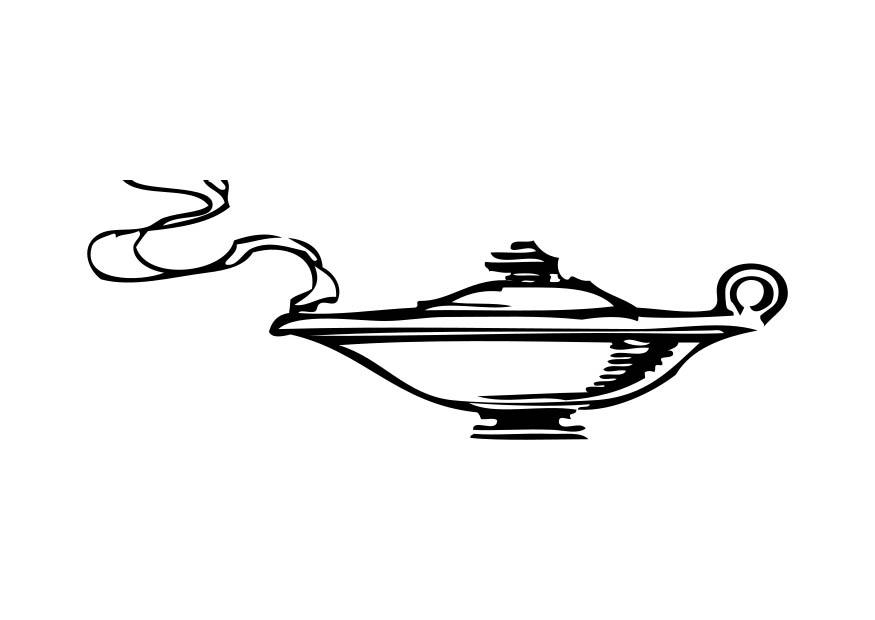 Dibujo para colorear mago de la lA¡mpara