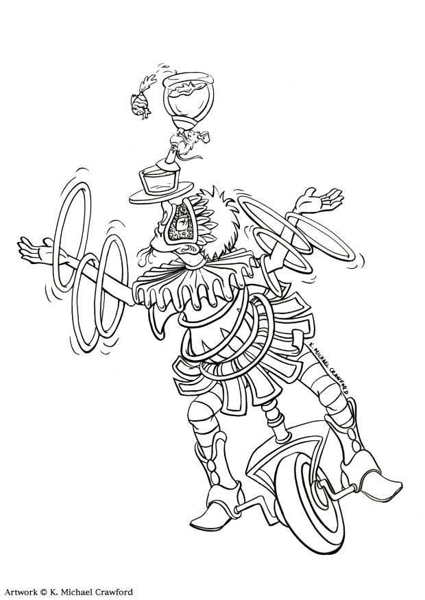 Dibujo para colorear malabarista
