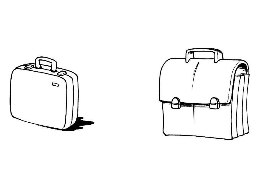 Dibujo para colorear maletA­n y cartera
