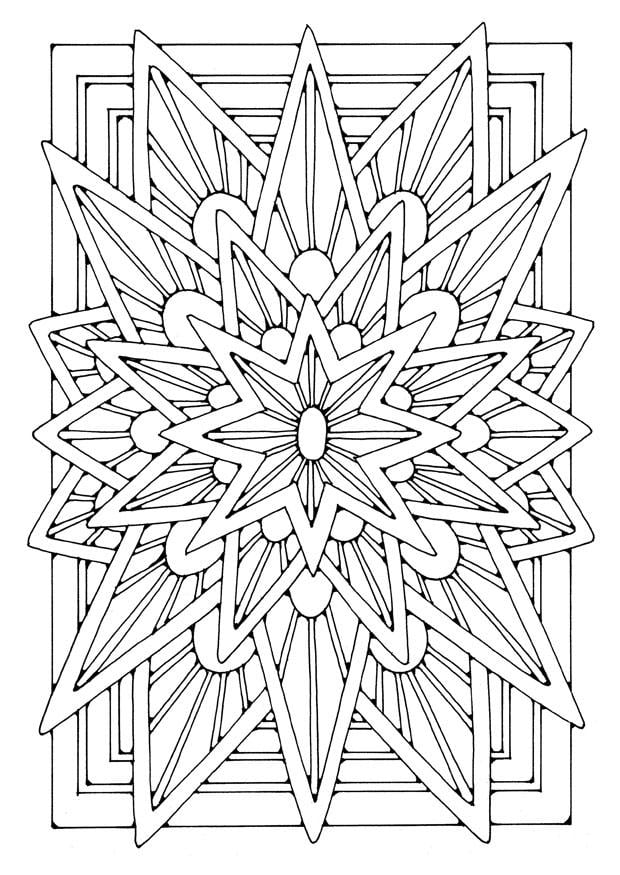 Dibujo para colorear mandala - estrella