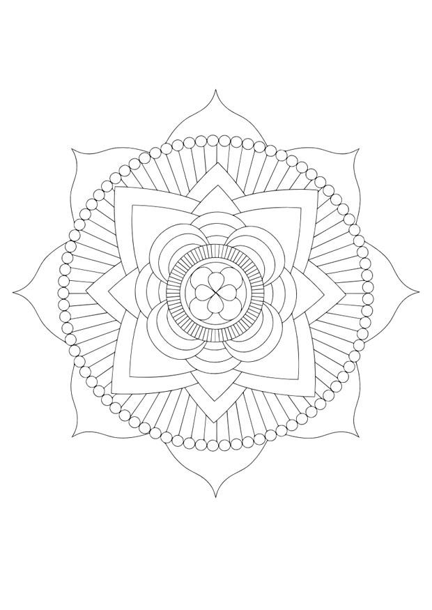 Dibujo para colorear mandala - loto