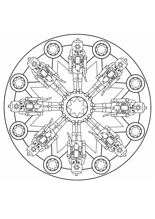 Dibujo para colorear mandala - navidad