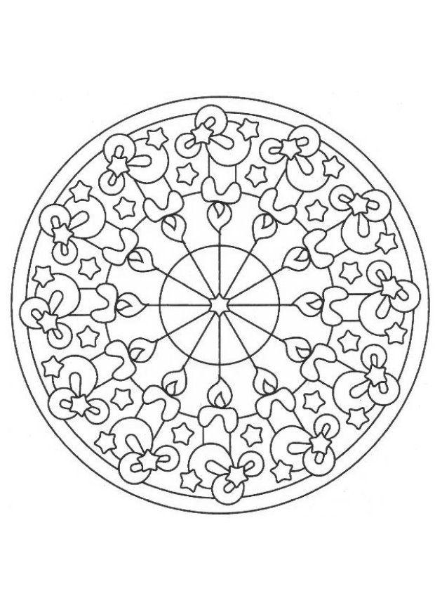 Dibujo para colorear mandala - navidad