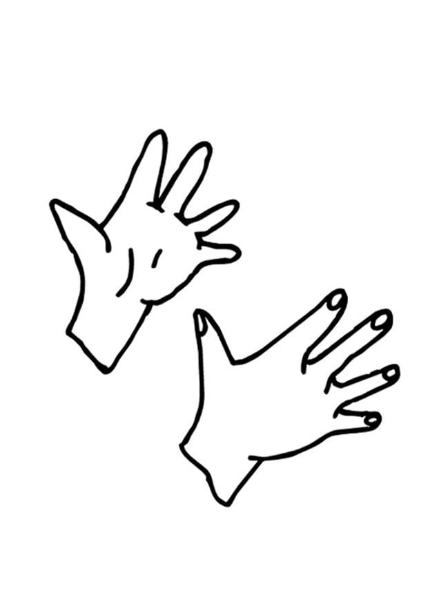 Dibujo para colorear manos