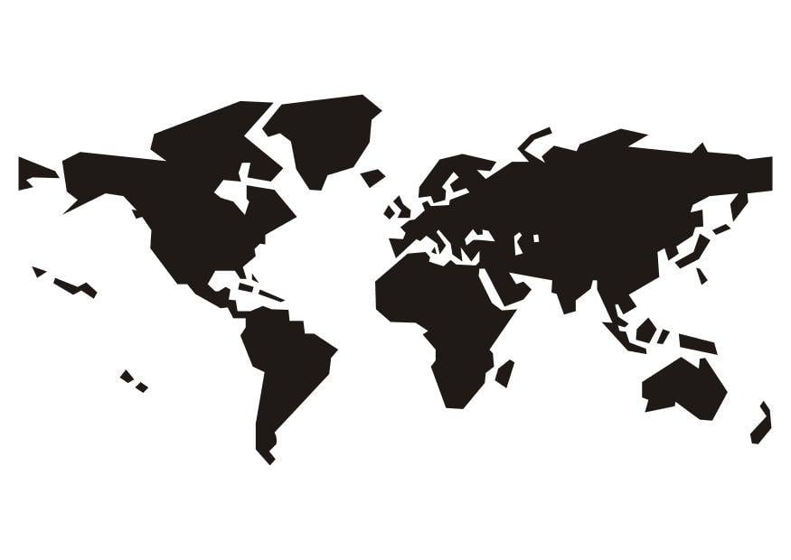 Dibujo para colorear mapa del mundo