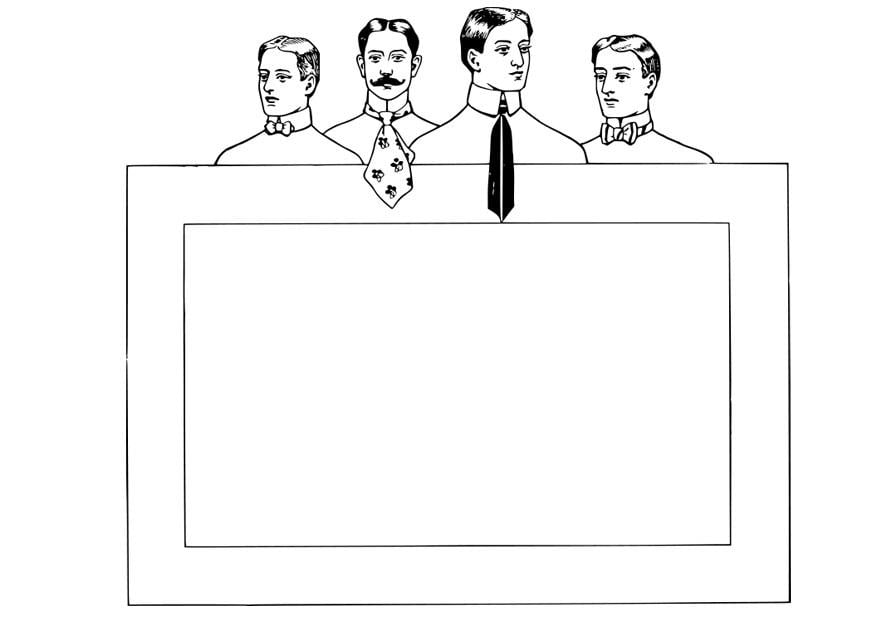Dibujo para colorear marco - corbatas y pajaritas